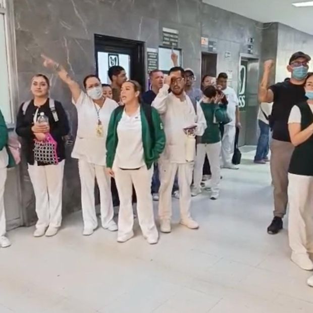 Protestan Trabajadores del IMSS en Chihuahua